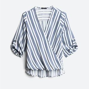 West Kei Allan Suplice Rolltab High Low Blouse. Size medium petite.